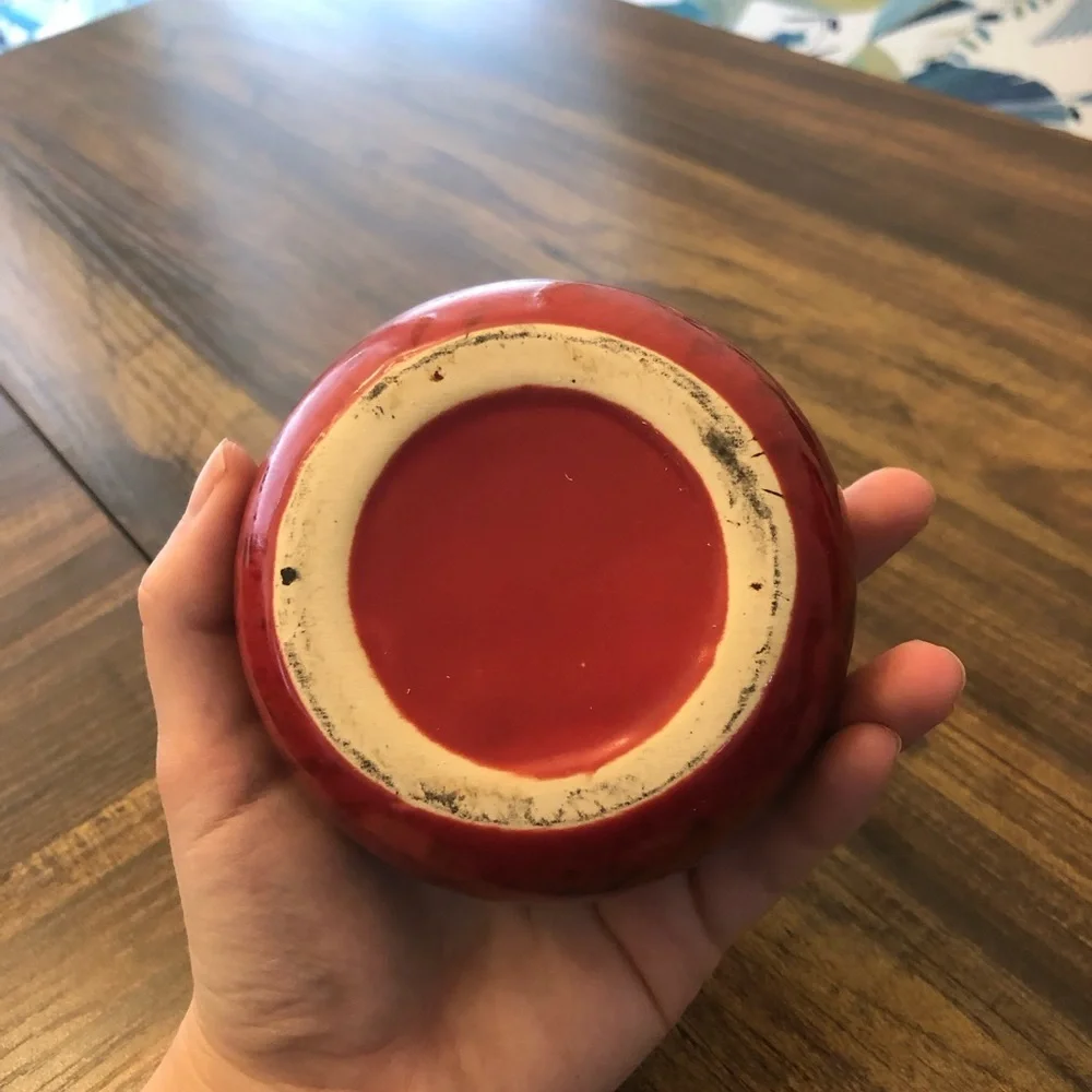 Handmade Elegant Red Ceramic Bud Vase